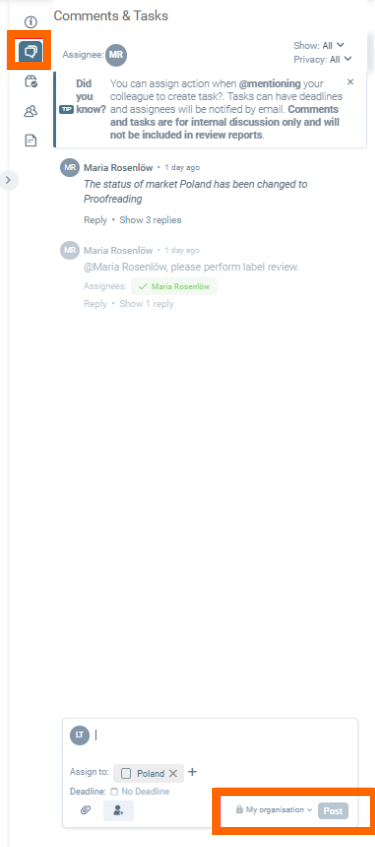 Create Local vs Public Comments